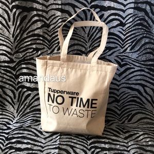 *New* Tupperware No Time to Waste Canvas Tote Bag